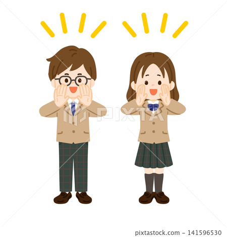 A student in a blazer uniform calls out to us. A student in a blazer uniform calls out to us. 141596530