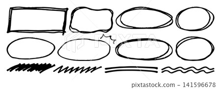 Hand-drawn marker frame material set Hand-drawn marker frame material set 141596678