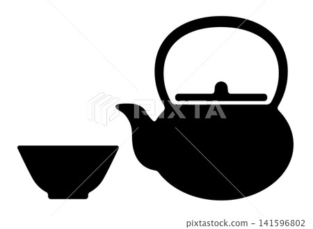 A simple illustration of an iron teapot and teacup representing Japanese tea culture. A simple illustration of an iron teapot and teacup representing Japanese tea culture. 141596802