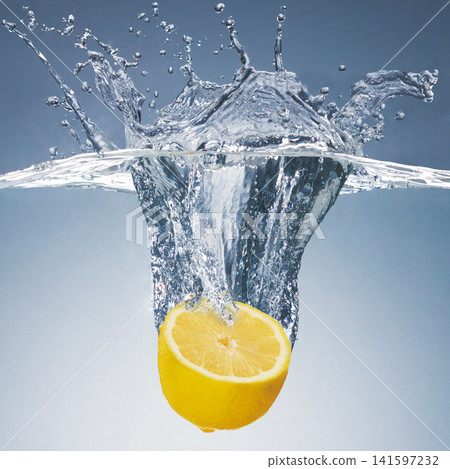 Lemon falling into the water Lemon falling into the water 141597232