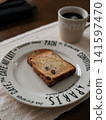 Grape bread and coffee on Western tableware Grape bread and coffee on Western tableware 141597470