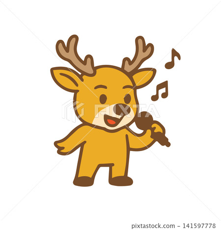 cute deer singing 141597778