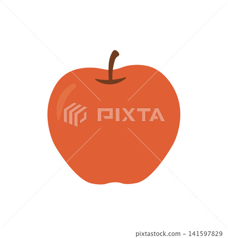 Autumn theme: Simple illustration of an apple. Autumn theme, autumn food, fruit theme, icon. Autumn theme: Simple illustration of an apple. Autumn theme, autumn food, fruit theme, icon. 141597829