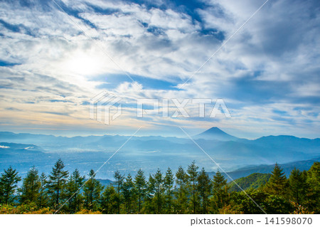 清晨從甘利山眺望富士山 清晨從甘利山眺望富士山 141598070