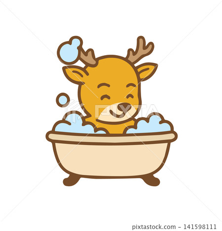 cute deer taking a bath 141598111