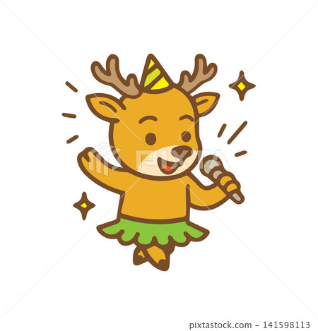 cute deer singing 141598113