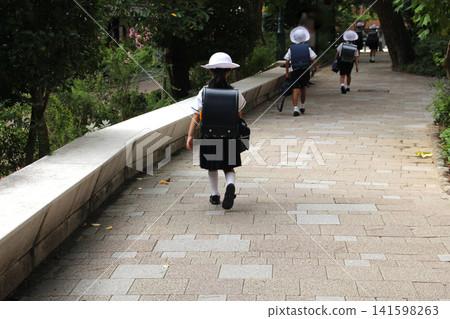 Elementary school students' school road Elementary school students' school road 141598263
