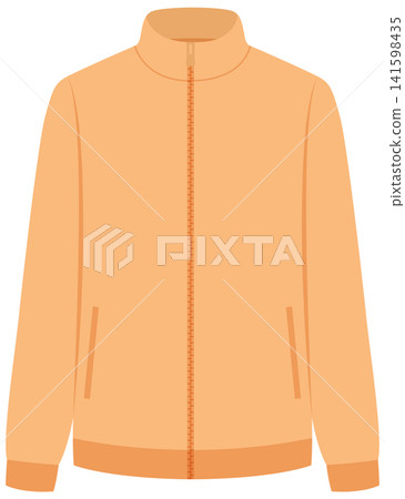 Peach Fleece Jacket Mockup Vector Illustration with Front Zipper Peach Fleece Jacket Mockup Vector Illustration with Front Zipper 141598435