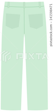 Flat Vector Illustration of Mint Green Pastel Trousers with Back Pockets Flat Vector Illustration of Mint Green Pastel Trousers with Back Pockets 141598471