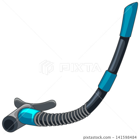 Blue and Black Diving Snorkel Vector Illustration on White Background Blue and Black Diving Snorkel Vector Illustration on White Background 141598484
