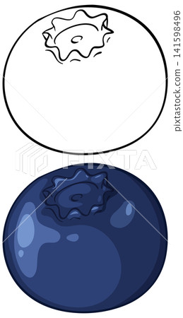 Fresh Blueberry Vector Illustration in Color and Line Art Styles Fresh Blueberry Vector Illustration in Color and Line Art Styles 141598496