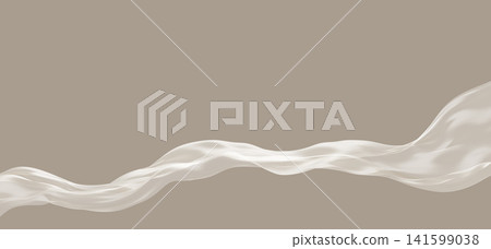 Luxury pearl white sheer chiffon fabric flowing isolated on beige brown background with copy space 3D render Luxury pearl white sheer chiffon fabric flowing isolated on beige brown background with copy space 3D render 141599038