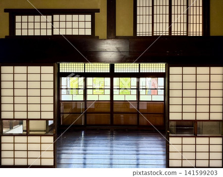 Designs of architectural elements (shoji screens, glass windows, lintels, transoms) found inside a samurai residence <Kawarada Residence/Kakunodate Town, Akita Prefecture> Designs of architectural elements (shoji screens, glass windows, lintels, transoms) found inside a samurai residence <Kawarada Residence/Kakunodate Town, Akita Prefecture> 141599203