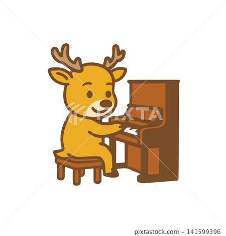 cute deer playing piano cute deer playing piano 141599396