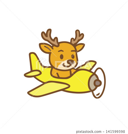 cute deer on a plane 141599398