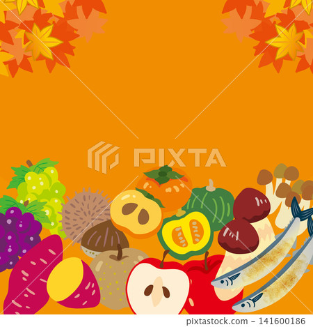 Simple and stylish illustrations of autumn fruits and vegetables Simple and stylish illustrations of autumn fruits and vegetables 141600186