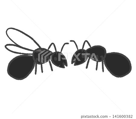 Simple illustration of ants and winged ants Simple illustration of ants and winged ants 141600382