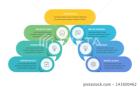 Hierarchical Infographic Template with Seven Steps Hierarchical Infographic Template with Seven Steps 141600462