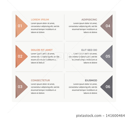 Six Step Triangle Grid Infographic Six Step Triangle Grid Infographic 141600464