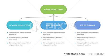 Three Branch Flow Chart Infographic Template 141600468