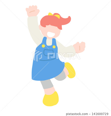 A flat illustration of a child dancing happily. A flat illustration of a child dancing happily. 141600729
