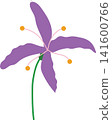 Purple lily flower with green stem, delicate bloom beauty floral for spring theme element decoration 141600766