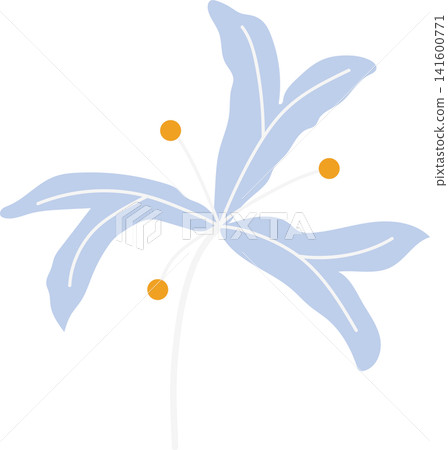 Soft blue lily flower with green stem, delicate bloom beauty floral for spring theme element decoration Soft blue lily flower with green stem, delicate bloom beauty floral for spring theme element decoration 141600771