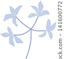 Blue lily flower with blue stem, delicate bloom beauty floral for spring theme element decoration 141600772