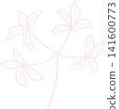 pink lily flower with green stem, delicate bloom beauty floral for spring theme element decoration 141600773
