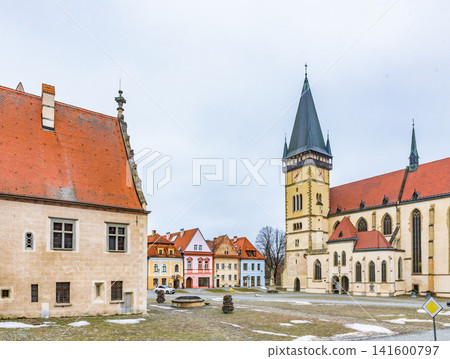 St. Gibbus Church and Old Town Hall in the Bardejov Historic Centre, a UNESCO World Heritage Site in Slovakia St. Gibbus Church and Old Town Hall in the Bardejov Historic Centre, a UNESCO World Heritage Site in Slovakia 141600797