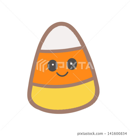 Cute smiling candy corn illustration with happy face for Halloween trick or treat sweet autumn holiday party invitation visual decor clipart isolated graphic artwork icon design Cute smiling candy corn illustration with happy face for Halloween trick or treat sweet autumn holiday party invitation visual decor clipart isolated graphic artwork icon design 141600834