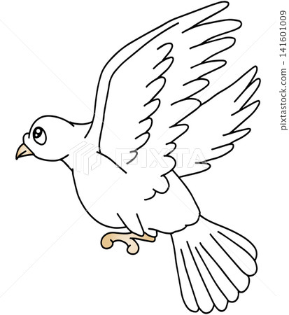 Hand-drawn animal illustration ☆ White dove Hand-drawn animal illustration ☆ White dove 141601009