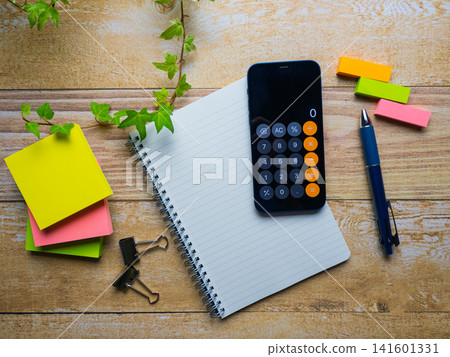 Notebook and stationery work desk Notebook and stationery work desk 141601331