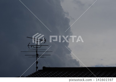 Clouds and antenna after the thunderstorm. Clouds and antenna after the thunderstorm. 141601597