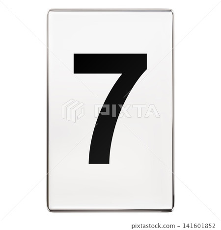 Black number seven in glass rectangle frame, 3D number glass button, vector realistic transparent 7 digit alphabet point Black number seven in glass rectangle frame, 3D number glass button, vector realistic transparent 7 digit alphabet point 141601852