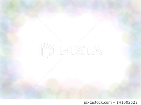 以彩虹般的氣泡為靈感的水彩風格背景和邊框素材。 141602522