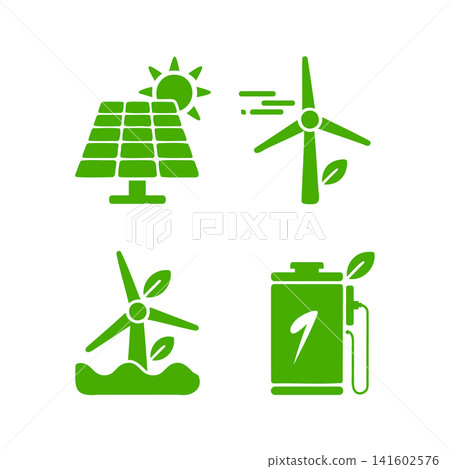 Renewable Green Energy Ecology Icon Set Renewable Green Energy Ecology Icon Set 141602576