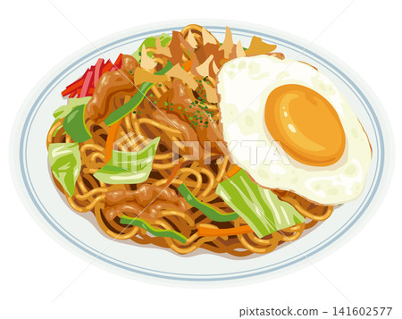 煎雞蛋炒麵 煎雞蛋炒麵 141602577