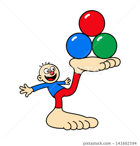 Foot Juggler with Colorful Balls Foot Juggler with Colorful Balls 141602594