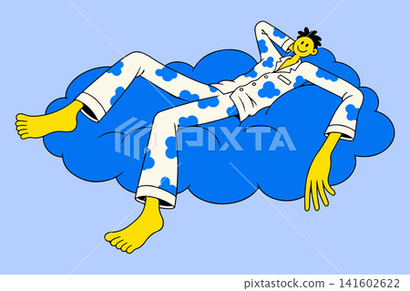 Man Relaxing on a Cloud Man Relaxing on a Cloud 141602622