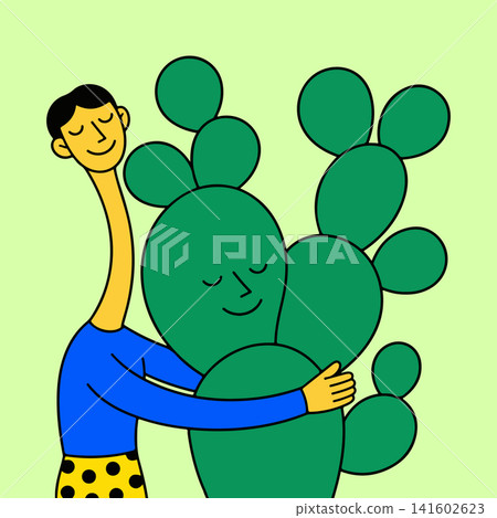 Person Hugging a Cactus Person Hugging a Cactus 141602623