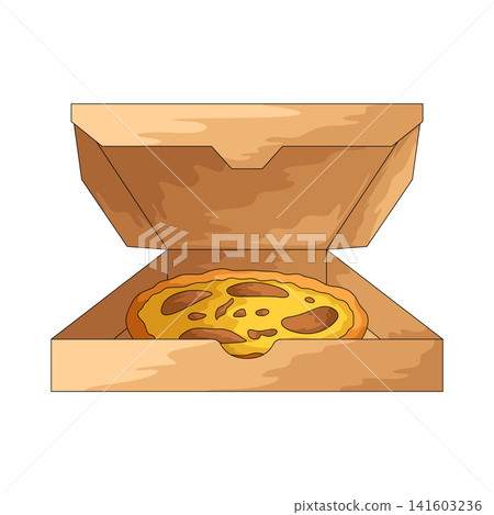 Illustration of Pizza Box Illustration of Pizza Box 141603236