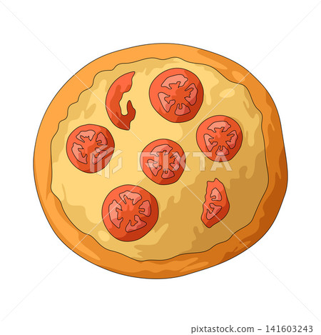 Illustration of Tomato Pizza Illustration of Tomato Pizza 141603243