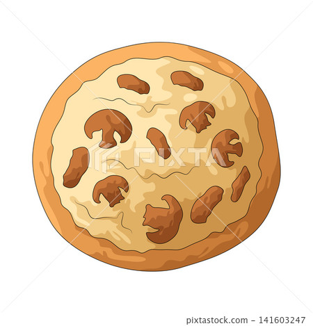 Illustration of Mushroom Pizza Illustration of Mushroom Pizza 141603247