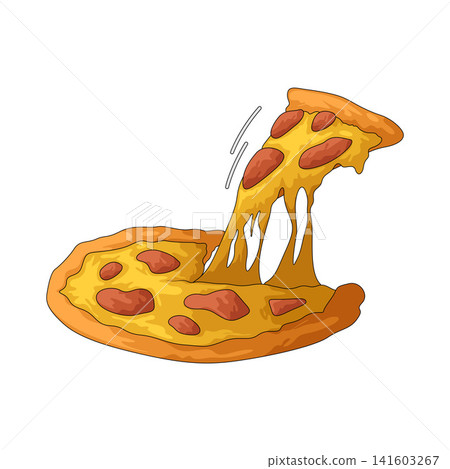 Illustration of Melted Cheese Pizza Illustration of Melted Cheese Pizza 141603267