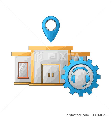 Illustration of Service Center Illustration of Service Center 141603469