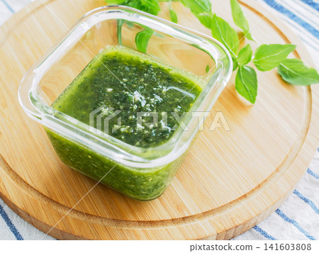 Genovese sauce made with fresh basil Genovese sauce made with fresh basil 141603808