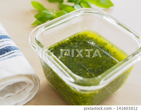 Genovese sauce made with fresh basil Genovese sauce made with fresh basil 141603812