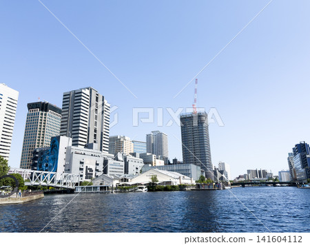 The streetscape and canal scenery of Tennozu Isle The streetscape and canal scenery of Tennozu Isle 141604112