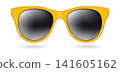 Yellow Sunglasses With Gradient Mesh, Vector Illustration 141605162